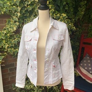 🧡 50% off bundles! White and Pink Stiched Jacket